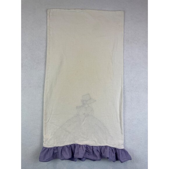 Vintage Hand-Embroidered Pillowcase With Ruffled Edge 17" x 32" - Picture 8 of 10